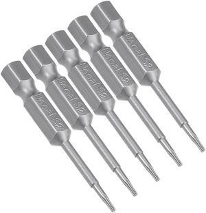 5 Pcs 1/4" Hex Shank T5 Magnetic Security Torx Screwdriver Bits 50mm Length