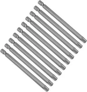 10pcs 100mm 1/4" Hex Shank T40 Magnetic Torx Head Security Screwdriver Bits S2