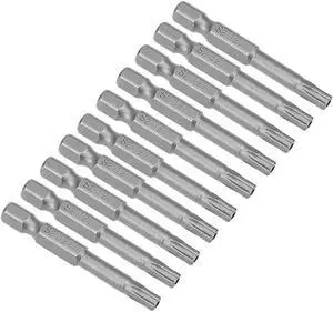 10pcs 50mm 1/4" Hex Shank T27 Magnetic Star Security Head Screwdriver Bits S2