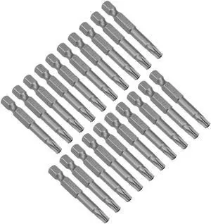 20pcs 50mm 1/4" Hex Shank T27 Magnetic Torx Head Security Screwdriver Bits S2