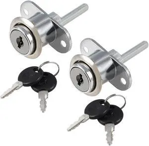 2pcs 3/4" Cylinder Diameter Cabinet Drawer Lock w Key, Keyed Different