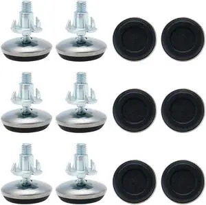 M6 x 13 x 30mm Leveling Feet Adjustable Leveler Floor Protector for Desk 12pcs