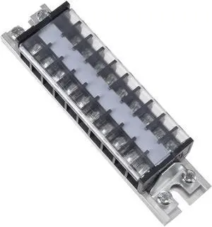 Barrier Terminal Strip Block 660V 15A Dual Rows 10 Position DIN Rail Base Screw Barrier Terminal Strip Block 660V 15A Dual Rows 10 Position DIN Rail Base Screw