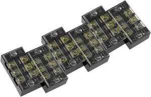 6 Pcs 3 Positions Dual Rows 600V 25A Wire Barrier Block Terminal Strip TB-2503L