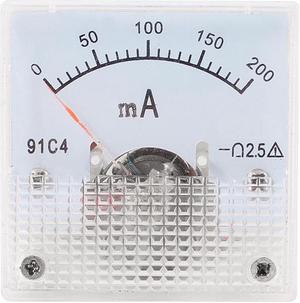 Unique Bargains DC 0-200mA Current Analog Panel Ampere Meter White Clear
