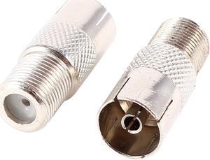 Unique Bargains 2 x F-Type Female to TV PAL Female Antenna Plug Coax Cable RF Connector