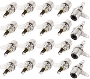 Unique Bargains 20 x Solder Type Metal RCA Female Jack Audio Terminal Bulkhead Connector Coupler