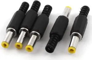 Unique Bargains 5 Pcs 5mm Wire Hole Plastic Shell 5.5mm x 2.5mm Male DC Plug Adapter Connector