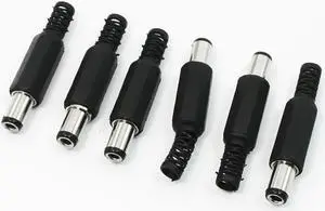 Unique Bargains 6.3mm x 3.0mm DC Power Plugs Male Barrel Connectors Black 6Pcs