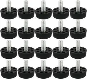Unique Bargains M8 Thread Dia 8 Holes Adjustable Furniture Leveling Feet 20Pcs
