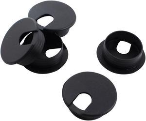 Unique Bargains Computer Desk Round Black Grommet Fixing Wire Cable Hole Cover 35mm 5pcs