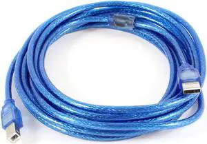 Unique Bargains 16ft 5M USB Type A Male to B Male Data Line Printer Extension Cable Blue