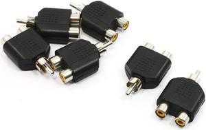 Unique Bargains Straight Shape 1 RCA Male to 2 RCA Female M/F AV Adapters Converters x 6