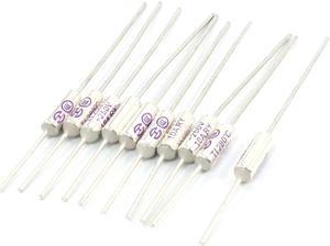 Unique Bargains 10Pcs Electronic Component Metal Leads 250V 10A 280C TF Thermal Fuse