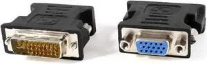 Unique Bargains 2pcs PC DVI-I 24+5 Pin Male to VGA HD15 Female Video Adapter Convertor Black