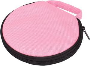 Unique Bargains Round Shaped 20 Slots CD Discs Zipper Closure Holder Bag Wallet Pink