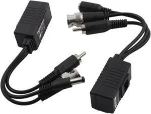 RCA BNC to RJ45 Power Audio Video Connector 2pcs for Closed Circuit TV Camera