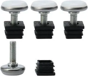 Adjustable Feet 20 x 20mm Tube Inserts Furniture Table Glide 4 Sets