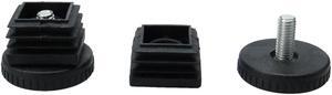 Leveling Feet 30 x 30mm Square Tube Inserts Furniture Adjuster with Nuts 2 Sets