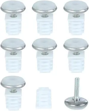 Adjustable Leveling Feet 19 x 19mm Square Tube Inserts Furniture Glide 8 Sets