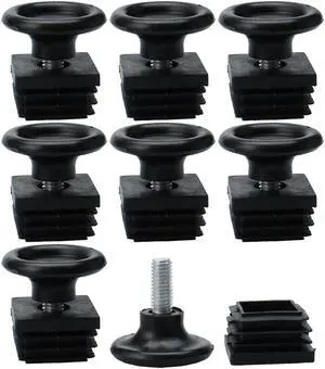 Adjustable Leveling Feet 30 x 30mm Tube Inserts Furniture Desk Glide 8 Sets