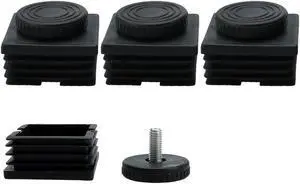 M8 Leveling Feet 50 x 50mm Square Tube Insert Adjustable Furniture Glide 4 Sets