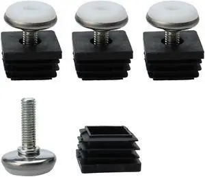 Adjustable Leveling Feet 25 x 25mm Tube Inserts Furniture Table Glide 4 Sets