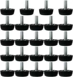 M8 x 17 x 30mm Furniture Leveling Feet Threaded Adjuster for Table Leg 24pcs