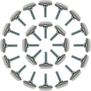 M6 x 20 x 30 Leveling Feet Protector Floor Round Base Leveler for Desk Leg 24pcs