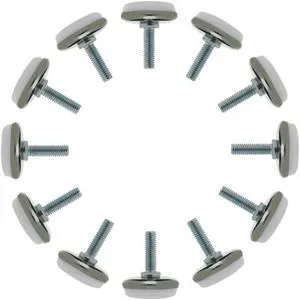 M6 x 20 x 30 Leveling Feet Protector Floor Round Base Leveler for Desk Leg 12pcs