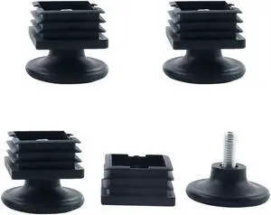 Adjustable Leveling Feet 38 x 38mm Square Tube Inserts Furniture Glide 4 Sets