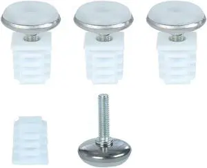 Adjustable Leveling Feet 19 x 19mm Square Tube Inserts Furniture Glide 4 Sets