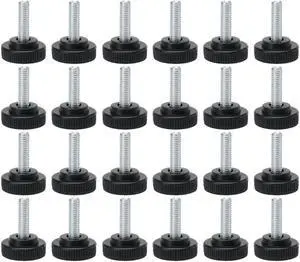 M8 x 25 x 30mm Adjustable Leveling Feet Floor Protector for Table Desk Leg 24pcs