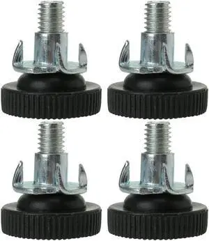 M8 x 20 x 28mm Furniture Leveling Feet Adjustable Leveler with T-nuts Black 4pcs
