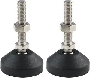 M10 x 50 x 50mm Adjustable Leveling Foot Pad Protector for Machine Leg 2pcs