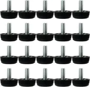 M8 x 17 x 30mm Furniture Leveling Feet Threaded Adjuster for Table Leg 20pcs