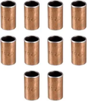 Sleeve (Plain) Bearings, 10mm Bore x 12mm OD x 20mm Length Wrapped Oilless Bushings (Pack of 10)