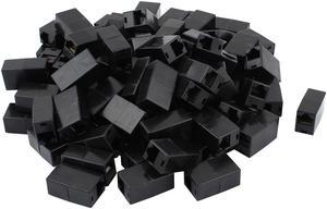 100 Pcs Black Plastic Shell 8P8C RJ45 Female Cat5 Network Cable Connector