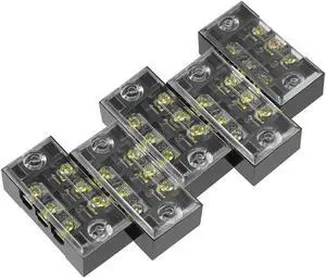 5 Pcs Dual Rows 3 Positions 600V 15A Cable Barrier Block Terminal Strip TB-1503L
