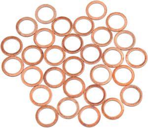 12mm Inner Dia Copper Crush Washers Flat Car Sealing Gaskets Plate Rings 30pcs