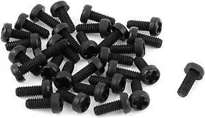M2 x 5mm Plastic Phillips Cross Pan Head Machine Screws Black 50 PCS M2 x 5mm Plastic Phillips Cross Pan Head Machine Screws Black 50 PCS