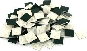 100 Pcs 20mm Square Plastic Self-Adhesive Cable Tie Mount Base Holder
