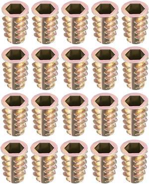 Threaded Insert Nuts Zinc Alloy Hex Socket M10 Internal Thread 23mm Length 20pcs