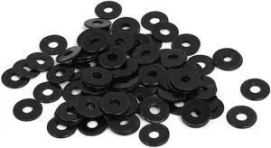M3 x 10mm x 1mm Black Zinc Plated Flat Washers Spacers Gaskets Fastener 100PCS