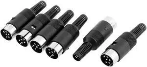 6 Pcs 6 Pin DIN Plug Male Solder Cable Connector Adapter for Computers