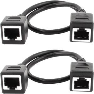 2pcs 30cm 1ft Ethernet Lan Female to Female Network Cable RJ45 Extension Cord