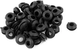 Unique Bargains 50pcs 5mm Inner Dia Double Sides Rubber Wire Grommet Gasket Ring Cable Protector