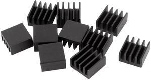 Unique Bargains 10Pcs 8.8x8.8x5mm Plastic Mini CPU Thermal Heat Sink Cooling Fin Black