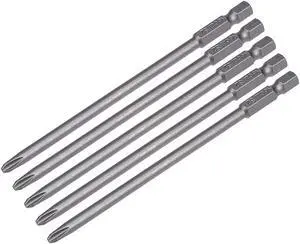 5 Pcs H1/4 Shank 120mm Length 4.5mm Phillips PH2 Magnetic S2 Screwdriver Bits