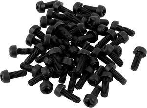 M3 x 8mm Nylon Phillips Cross Pan Head Machine Screws Black 50 PCS